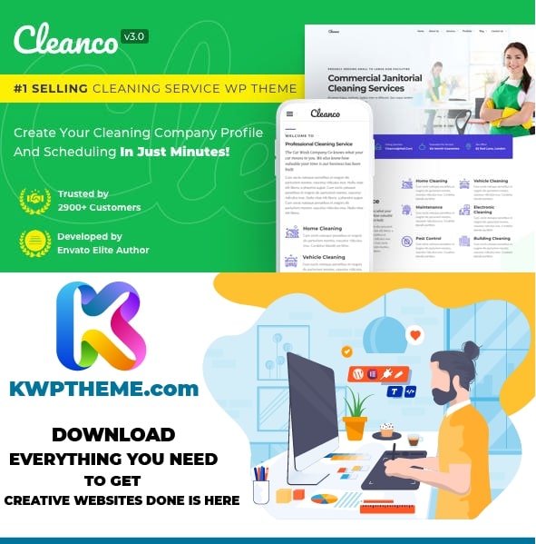 Cleanco - Cleaning Service Company WordPress Theme Latest - Best Selling WordPress Themes