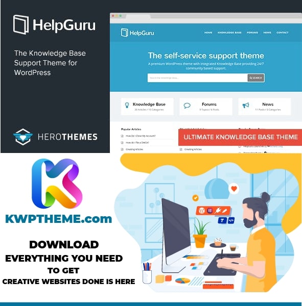 HelpGuru - A Self-Service Knowledge Base WordPress Theme Latest - Best Selling WordPress Themes