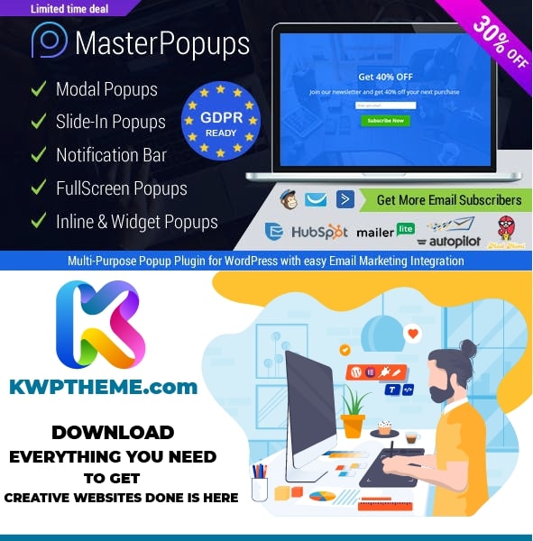 Master Popups for Email Subscription - WordPress Popup Editor Plugin Latest - Best Selling WordPress Plugins