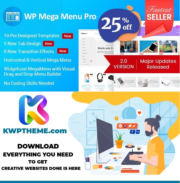 WP Mega Menu Pro - Responsive Mega Menu Plugin Latest - Best Selling WordPress Plugins